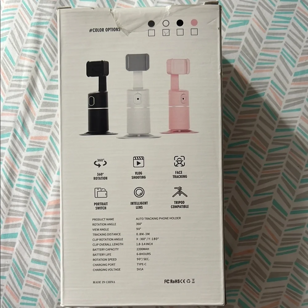 White Auto Face Tracking Phone Holder